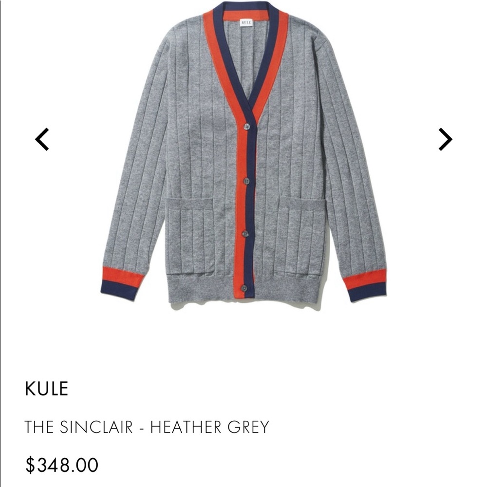 NWOT KULE sinclair cardigan GREY, SMALL